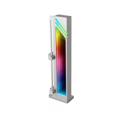Afbeelding van Mars Gaming MCA GCB, grafische kaarthouder, ARGB Infinity Mirror verlichting, GPU houder met synchronisatie, antislip magnetische basis, universele compatibiliteit, zilvergrijs
