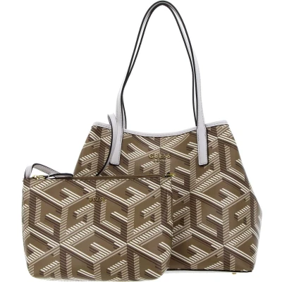 Afbeelding van GUESS Schoudertas Vikky Large Tote Taupe Logo Bruine