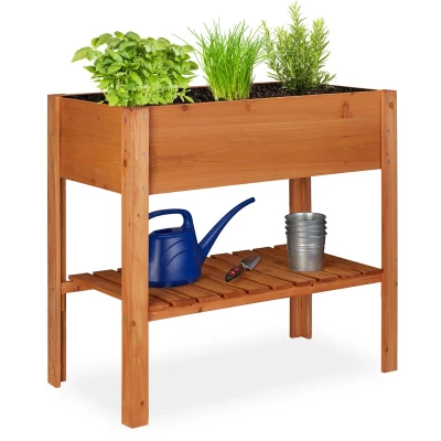 Afbeelding van Relaxdays moestuintafel hout moestuinbak op poten kweektafel voor planten en kruiden