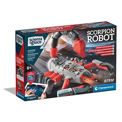 Afbeelding van Clementoni Scienza Robotics Scorpion bouwset, robot voor kinderen om in elkaar te zetten, robotset (Italiaanse versie) wetenschappelijk spel 8 jaar, gemaakt Italië, meerkleurig, 19242
