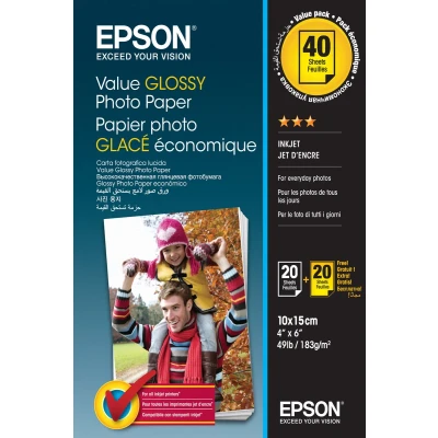 Afbeelding van Epson Value Glossy Photo Paper 10x15cm 2x 20 Vellen (BOGOF)
