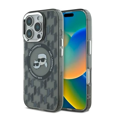 Afbeelding van Karl Lagerfeld KLHMP16LHMCKMHK iPhone 16 Pro 6,3&quot; czarny/zwart IML Monogram Karl&amp;Choupette Hoofd MagS (Apple Pro), Smartphonehoes, Zwart