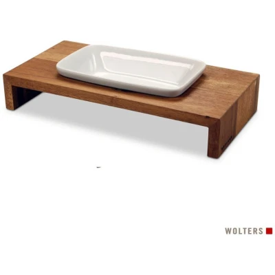 Afbeelding van Wolters Foodstation Siam Hondenvoerbak 30x15x5 cm 0.25 l Teak Wit S