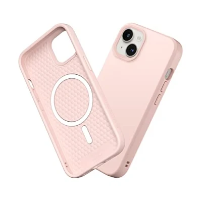 Afbeelding van RHINOSHIELD Hoesje compatibel met [iPhone 14/13] SolidSuit Magsafe dunne hoes schokabsorberende technologie en premium matte afwerking poederroze