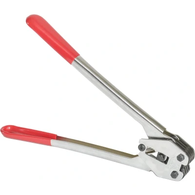 Afbeelding van Zegelaar 13 Mm Voor PP band En Polyesterband Chroom + Rood (1 Stuk)