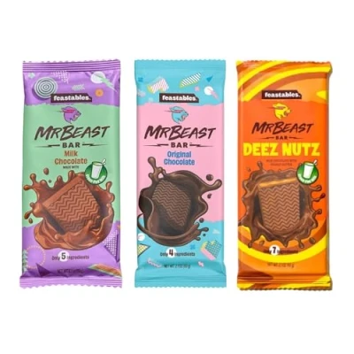 Image de Feastables MrBeast Try Pack Lot de 3 Original / Deez Nutz/Milk