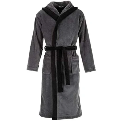 Afbeelding van Di Ficchiano Monza badjas met capuchon voor heren, Grijs zwart, 4XL