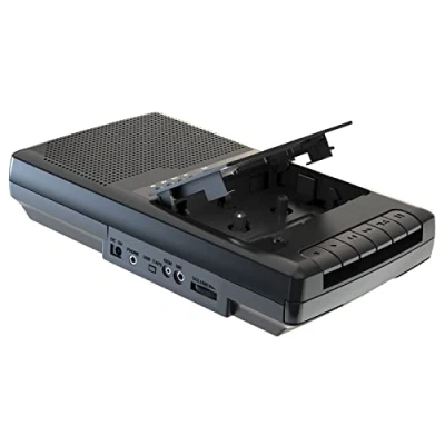 Afbeelding van Draagbare cassettespeler voor cassette, scannen naar USB, met handvat, hoofdtelefoon, microfoon, luidspreker