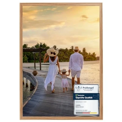 Afbeelding van CABBEL Set van 1 fotolijst 50 x 70 cm, MDF houten lijst met onbreekbaar acrylglas, eiken