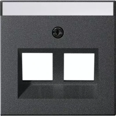 Afbeelding van Gira Systeem 55 afdekking voor draagring Modular Jack antraciet met