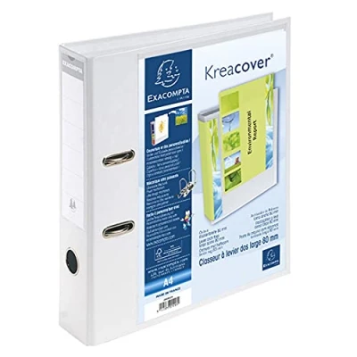 Image de Classeur Exacompta à levier 32x29cm Kreacover Dos 70mm Blanc