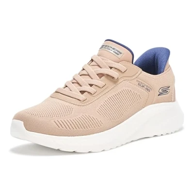 Afbeelding van Skechers Hands free Bobs Squad Chaos Solid Step Sneakers voor heren, Taupe, 42.5 EU