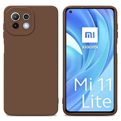 Afbeelding van Cadorabo Hoesje geschikt voor Xiaomi Mi 11 LITE (4G / 5G) NE in Fluid BRUIN Beschermhoes gemaakt van flexibel TPU silicone Cover Case
