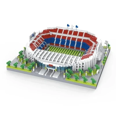 Afbeelding van Atomic Building Stadion Camp NOU van de voetbalclub Barcelona Montage Met nanoblokken. meer dan 3500 onderdelen.