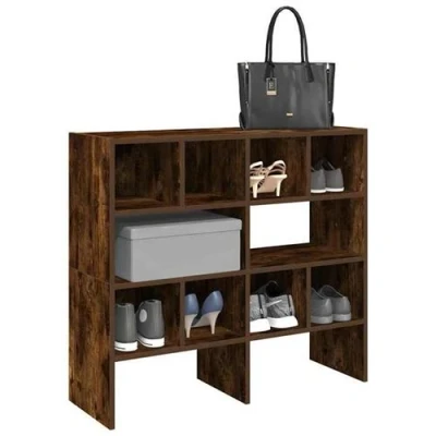 Image de vidaXL Étagères à chaussures 2 pcs empilable chêne fumé 89,5x30x40 cm858848