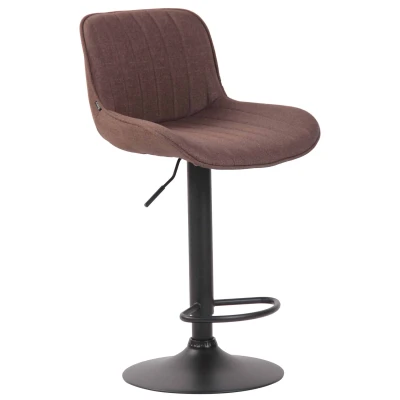 Afbeelding van Barkruk Mandal Stof Zwart Frame Bruin