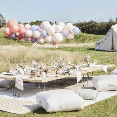 Afbeelding van Ballonboog DIY Blush, Nude en blauw per kit