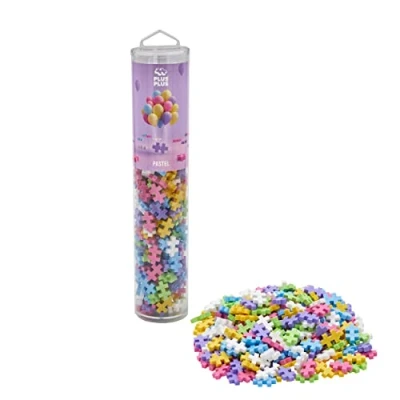 Afbeelding van Plus Pastel Mix Tube Constructiespeelgoed Set Met Bouwstenen 240 Delige Bouwset Bouwspeelgoed Vanaf 3 Jaar