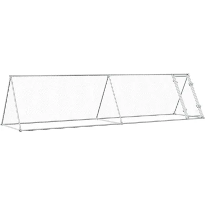 Afbeelding van vidaXL Kippenhok 400x105x91 cm gegalvaniseerd staal zilverkleurig