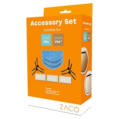 Afbeelding van ZACO 501922, originele accessoireset geschikt voor robotstofzuigers functie, inclusief dweildoeken, zijborstels en filter, set: V5spro, V5x