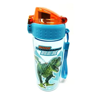 Afbeelding van Lekvrije drinkfles voor kinderen, onbreekbaar, licht, van Tritan, BPA vrij, 500 ml, school, kleuterschool, sport (dinosauriër dino)