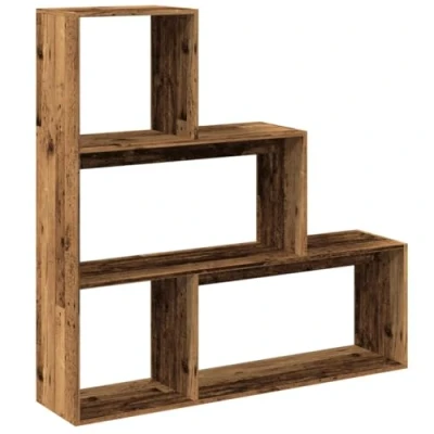 Afbeelding van Kamerscherm / boekenkast 3 laags 123x29x123 cm hout oud