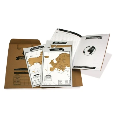 Afbeelding van Reisdagboek met scratch map Geef dit reisdag boek cadeau
