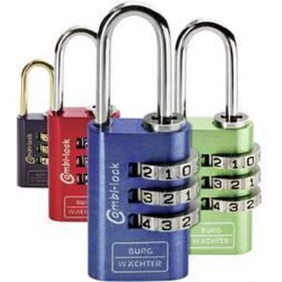 Afbeelding van Burg Wächter 2er Set Duo 88 20 F SB Hangslot Blauw, Groen, Rood, Zwart Cijferslot