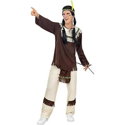 Afbeelding van Funidelia Indiaan Kostuum voor mannen Indianen, Cowboys, Western Volwassenen Accessoire verkleedkleding en rekwisieten Halloween, carnaval &amp; feesten Maat S Bruin