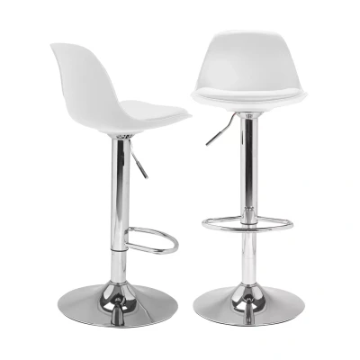 Afbeelding van Lot de 2 tabourets bar KARL design blanc