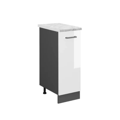 Afbeelding van Vicco Apotheekkast R Line, Wit Hoogglans/Antraciet, 30 cm WB Marmer