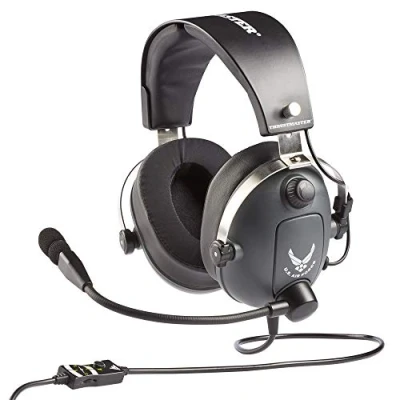 Afbeelding van Thrustmaster T.Flight U.S. Air Force Edition DTS Over Ear headset Gamen Kabel Stereo Grijs Headset, Volumeregeling, Microfoon uitschakelbaar (mute)