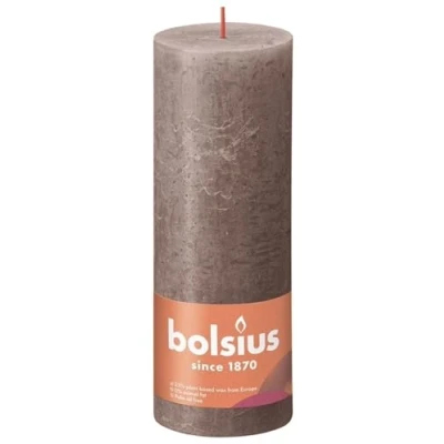 Afbeelding van Rustiek stompkaars 190/68 Rustic Taupe Bolsius