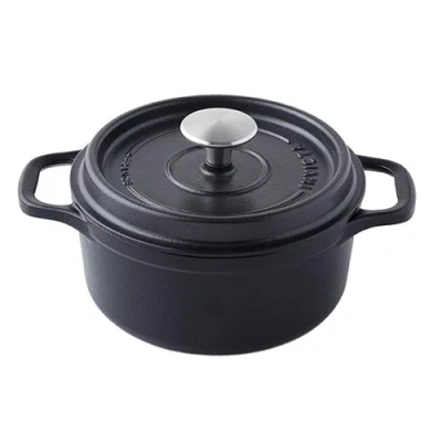 Image de Cocotte ronde en fonte émaillée 24cm noire mat Invicta 402241