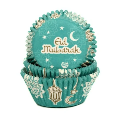 Afbeelding van Cupcake Cups HoM Eid Mubarak 50x33mm. 50st.