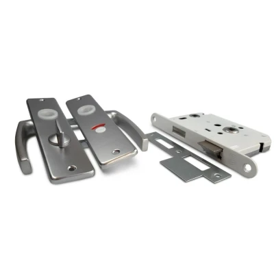 Afbeelding van Dulimex Deurgreep Alu WC badkamerslot Doornmaat 50mm t.b.v. Deuren t/m 40mm
