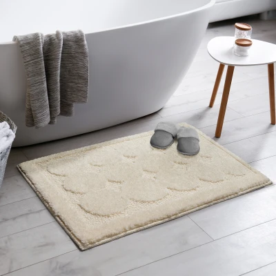 Afbeelding van Badmat Toiletmat Creme Antislip Wasbaar Waterabsorberend 60x180cm