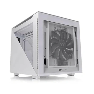 Afbeelding van Thermaltake Divider 200 TG Snow Micro tower PC behuizing Wit 2 voorgeïnstalleerde ventilators, Zijvenster, Stoffilter