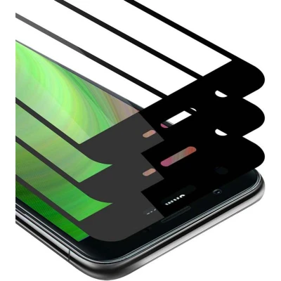 Afbeelding van Cadorabo 3x Screenprotector geschikt voor Samsung Galaxy J3 2018 Volledig scherm pantserfolie Beschermfolie in TRANSPARANT met WIT Getemperd (Tempered) Display beschermend glas 9H hardheid 3D Touch