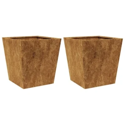 Afbeelding van vidaXL Plantenbakken 2 st 40x40x40 cm cortenstaal