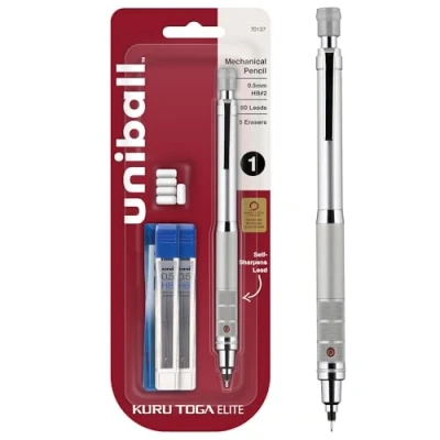 Afbeelding van Kuru Toga Elite starterset voor vulpotlood 0,5 mm, HB #2, zilveren behuizing, 1 stuk