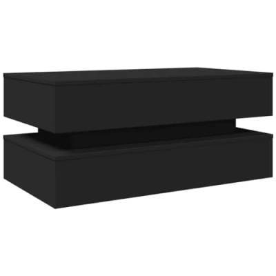 Image de vidaXL Table basse avec lumières LED noir 90x50x40 cm839848