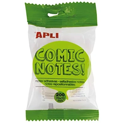 Afbeelding van APLI 16278 Comic Zelfklevende notities, 70 x mm, 200 vellen, 4 verschillende kleuren