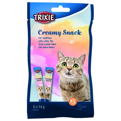 Afbeelding van Trixie Creamy Snack Kattensnack Witvis 5x14 g