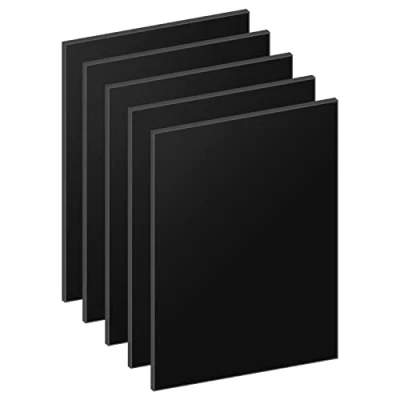 Afbeelding van DRERIO 5 stuks zwarte acrylvellen, grote acrylplaat, 2 mm dik, voor schilderen, knutselen (25 x 20 cm)