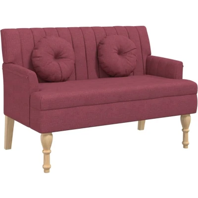 Afbeelding van vidaXL Bankje met kussens 113x64,5x75,5 cm stof wijnrood