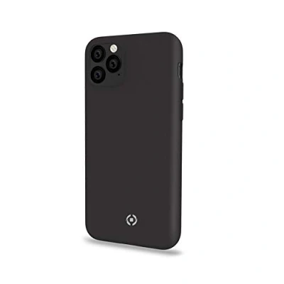 Afbeelding van Celly Feeling iPhone 11 Pro Max hoes Siliconen buitenkant met antikras binnenkant Zwart