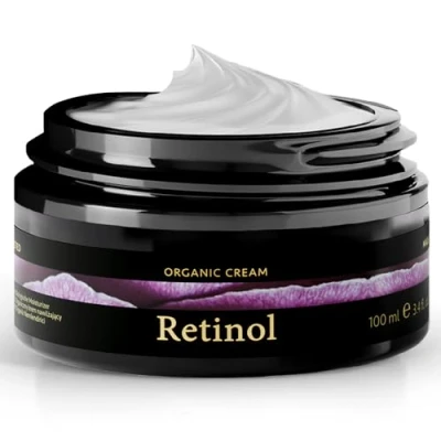 Afbeelding van Satin Naturel Bio Retinol Crème Gezichtsverzorging en Huidverzorging met Retinol, Aloe Vera Sandelhout geur, Gezichtscreme voor vrouwen mannen, Vegan Anti Aging Rimpel crème, 100ml