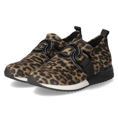Afbeelding van La Strada Instapsneaker beige luipaardprint dames maat 38