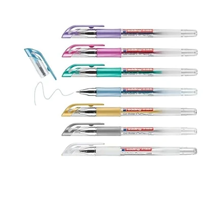 Afbeelding van edding 2185 gelroller set van 7 assorti metallic wit